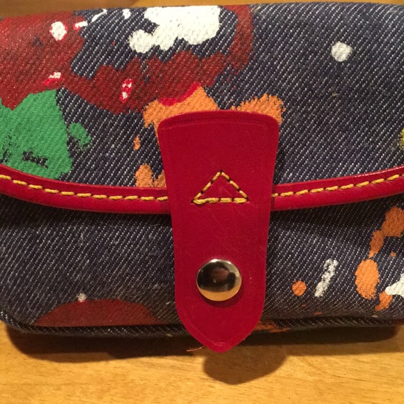 Dooney & Bourke Denim Paint-Splattered Wristlet - Picture 2 of 3
